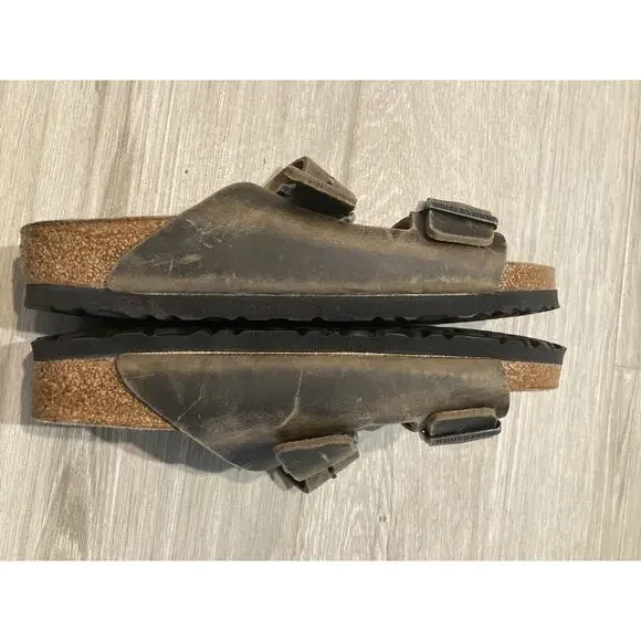 Birkenstock Arizona Leather Sandal Khaki Brown 1019377 Women UK 40 US 9 Narrow